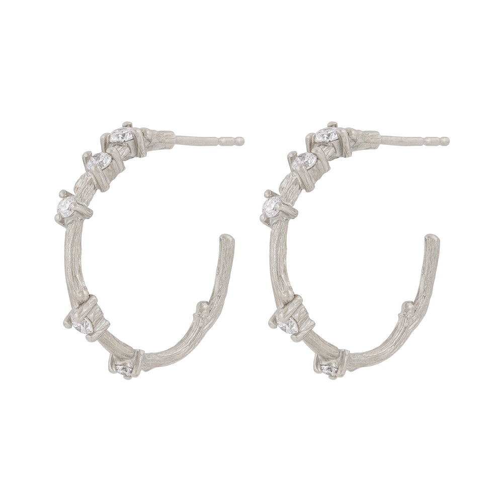 Whispered Dreams Lab-Grown Diamond Hoop Earrings - 14k White Gold