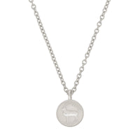 Thumbnail of Front view of the Worth Your Weight In Gold 1995 Stag Coin Necklace in 14k white gold, featuring a polished coin pendant with a detailed stag motif.