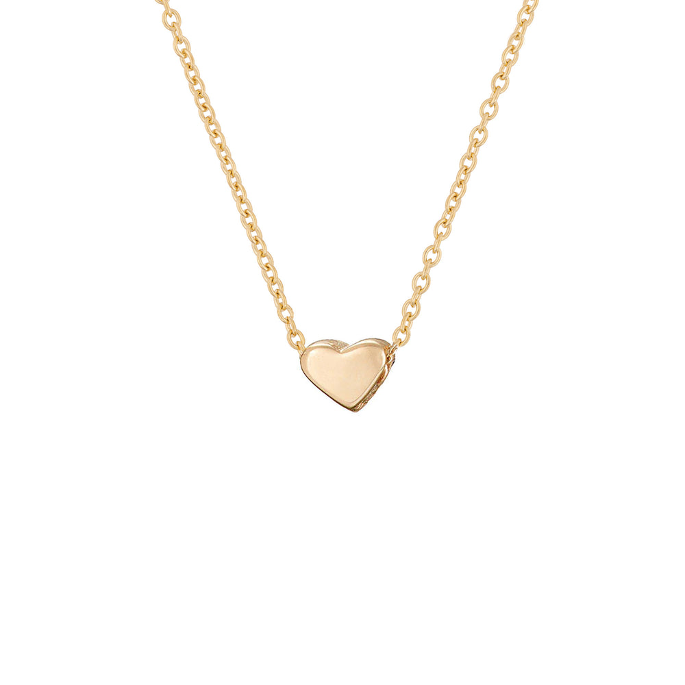 Front view of the You Are My Heart Necklace in 14k gold, featuring a simple heart-shaped pendant.