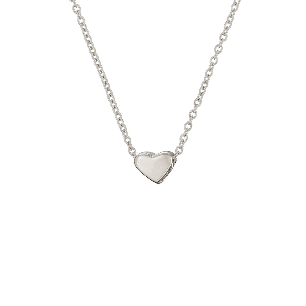 Front view of the You Are My Heart Necklace in 14k white gold, featuring a simple heart-shaped pendant.