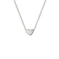 Thumbnail of Front view of the You Are My Heart Necklace in 14k white gold, featuring a simple heart-shaped pendant.