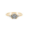 Thumbnail of Front view of the You, Me & Magic Grey Diamond Engagement Ring in 14k solid gold with a polished band, featuring a 1ct central grey diamond.