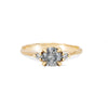 Thumbnail of Front view of the You, Me & Magic Grey Diamond Engagement Ring in 14k solid gold with a twig band, featuring a 1ct central grey diamond.
