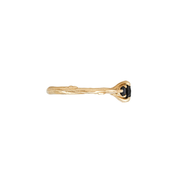 Alternative view of You, Me & Magic 1ct Black Diamond Ring - 14k Gold Twig Band