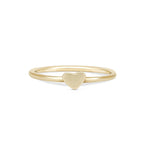 Front view of the You Are My Heart Ring in 14k solid gold, featuring a heart-shaped outline on a polished band.