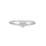 Front view of the You Are My Heart Ring in 14k white gold, featuring a heart-shaped outline on a polished band.