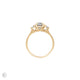 Top-down view of the You, Me & Magic Grey Diamond Engagement Ring in 14k solid gold, highlighting the three-stone grey diamond arrangement.