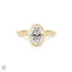 Thumbnail of Yours & Mine - Bezel Set Heart Gallery Oval Diamond Engagement Ring