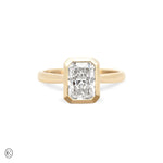 Yours & Mine - Bezel Set Heart Gallery Radiant Diamond Engagement Ring