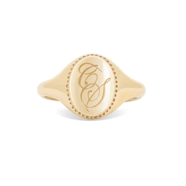 Alternative view of Always Remember Hand Engraved Family Signet Ring - 14k Gold