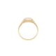 Top view of Chupi Always Remember Signet Ring in 14k gold, highlighting the oval face and fine polished band for a classic fine jewellery look.