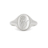 Thumbnail of Front view of the Always Remember Hand Engraved Family Signet Ring in 14k white gold, featuring a hand-engraved letter 'CS'.