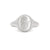 Front view of the Always Remember Hand Engraved Family Signet Ring in 14k white gold, featuring a hand-engraved letter 'CS'.