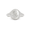 Thumbnail of Top-down view of the Always Remember Hand Engraved Family Signet Ring in 14k white gold.