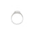 Top down view of the Always Remember Hand Engraved Family Signet Ring in 14k white gold.