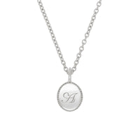 Thumbnail of Always Remember Engraved Necklace by Chupi in 14k white gold, featuring a polished circular pendant.