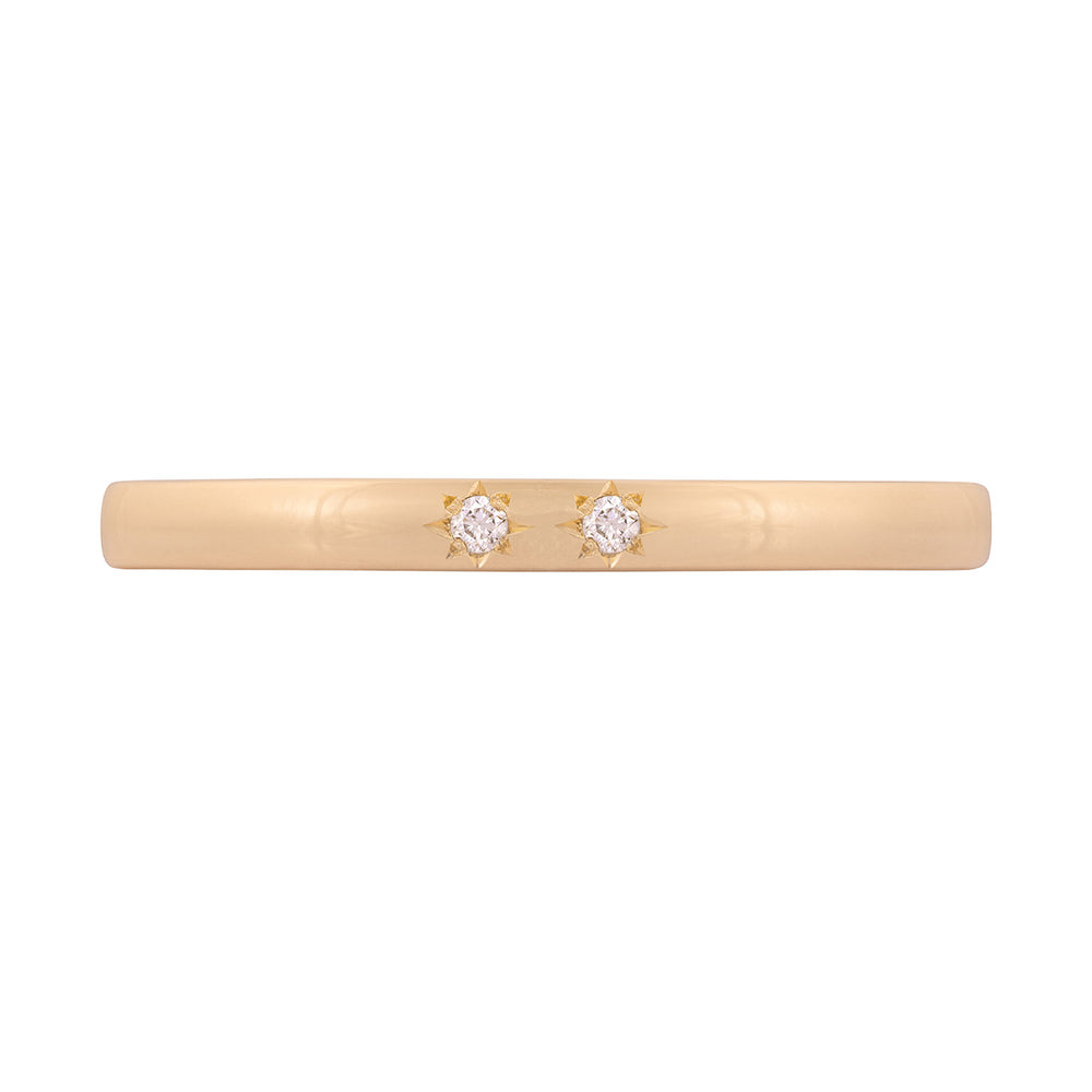 Tomorrow Promise Ring Two Diamond - 14k Gold with Two Diamonds