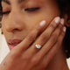 Thumbnail of Heart's Light Three Stone Diamond Engagement Ring - 14k Gold Polished Band