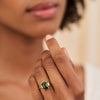 Thumbnail of Hero Ring 1.8ct Green Tourmaline & Diamond Ring - 14k Polished White Gold