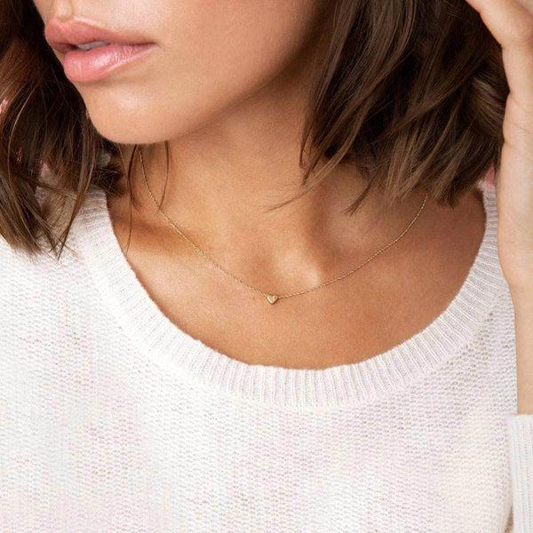 On-body view of You Are My Heart Necklace - 14k Gold