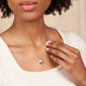 Close-up of the North Star Diamond Necklace in 14k white gold, highlighting the delicate star pendant.