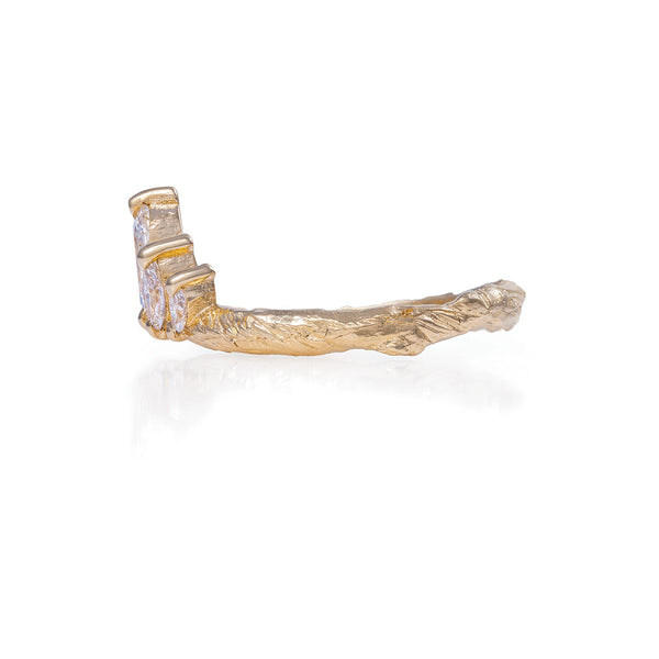 On-body shot of Crown of Hope Marquise Lab-Grown Diamond Ring - 14k Gold Twig Band
