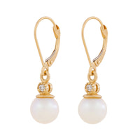 Forever Diamond & Pearl - 14k Gold Earrings