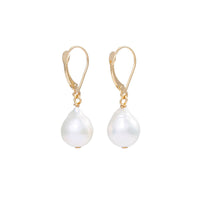 Teardrop Pearl Earrings - 14k Gold