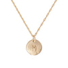 Midi Disc Necklace - 14k Gold Initial Letter - One Disc