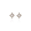 North Star Diamond Stud Earrings - 14k White Gold - Pair