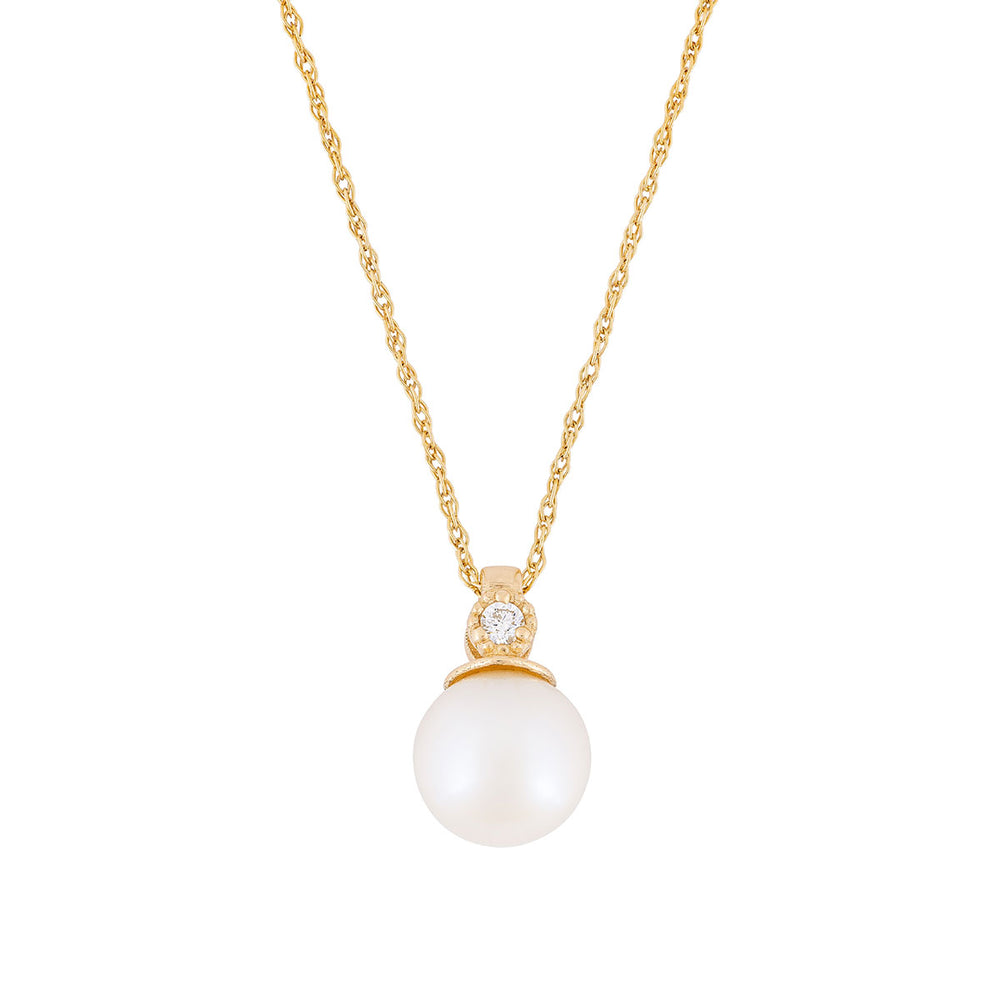 Forever Diamond & Pearl - 14k Gold Necklace
