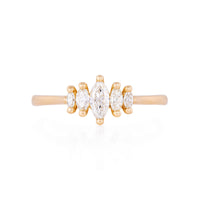 Warrior - 14k Gold Polished Band Marquise Lab-Grown Diamond Ring
