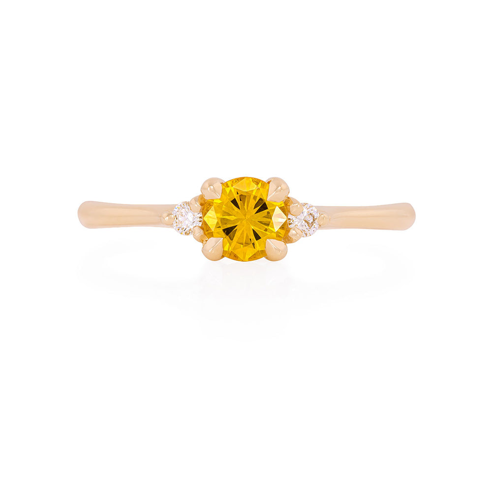 Love is All 0.5ct Primrose Yellow Sapphire Engagement Ring - 14k Gold Twig Band