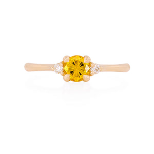 Love is All 0.5ct Primrose Yellow Sapphire Engagement Ring - 14k Gold Twig Band