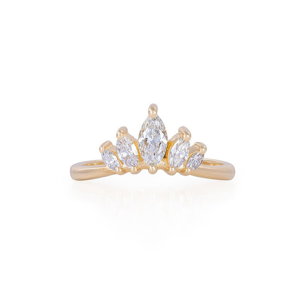 Crown of Hope Marquise Lab-Grown Diamond Ring - 14k Gold Polished Band