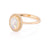 Luna - 14k Polished Gold Oval Halo Opal and Diamond Ring