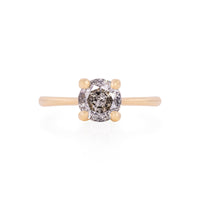 Sparkle 1ct Grey Diamond Engagement Ring - 14k Gold Polished Band