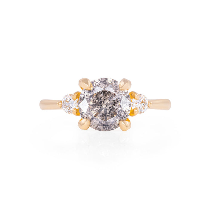 You, Me & Magic 2ct Grey Diamond Engagement Ring - 14k Gold Polished Band