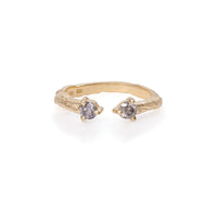 Hope & Magic - 14k Gold Twig Band Grey Diamond Ring