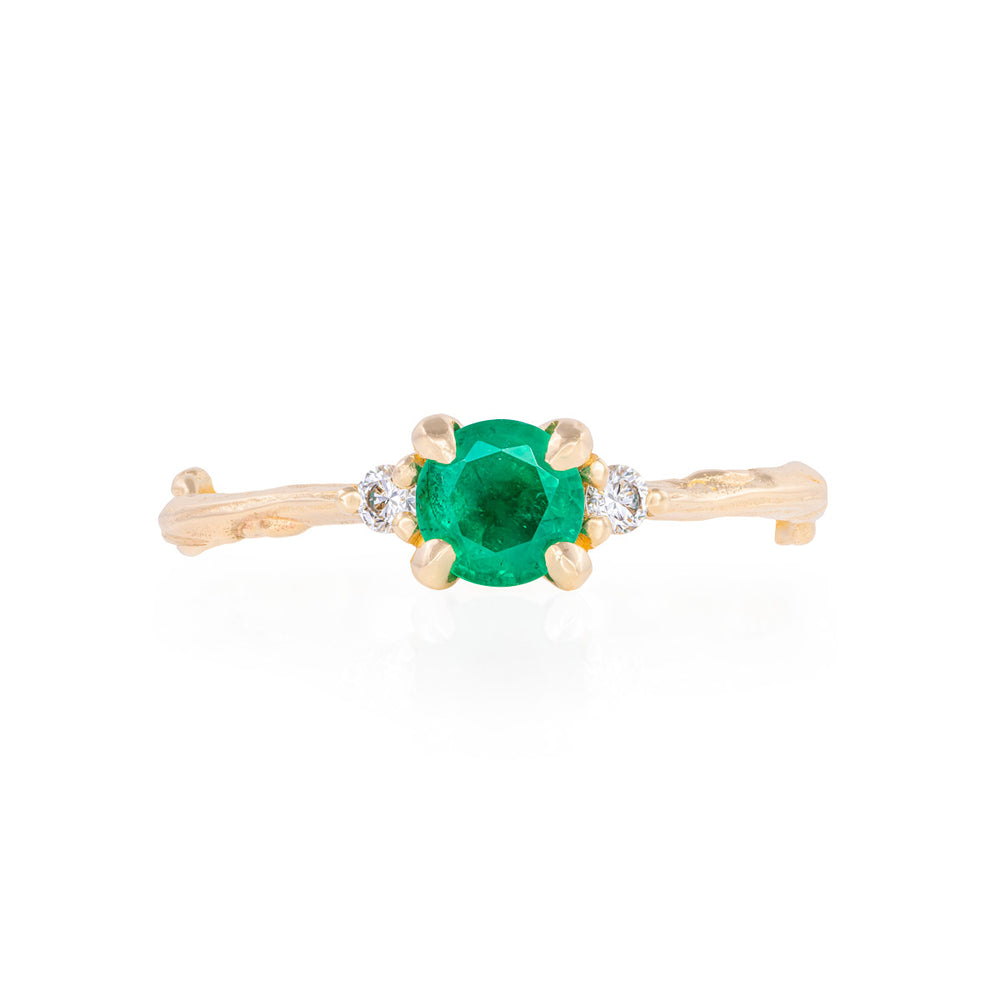 Love is All 0.5ct Emerald Engagement Ring - 14k Gold Twig Band