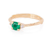 Thumbnail of Love is All 0.5ct Emerald Engagement Ring - 14k Gold Twig Band