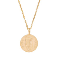 On-body shot of Worth Your Weight In Gold - 14k Gold 1993 Stag Coin Necklace