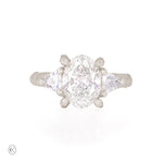 Thumbnail of Front view of the One in a Trillion 2.4ct Lab-Grown Oval Diamond Engagement Ring in 14k white gold, with a twig band.
