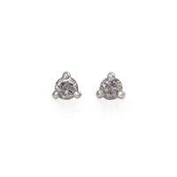 Hope & Magic - 14k White Gold Grey Diamond Stud Earrings