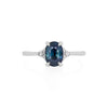 Thumbnail of Dewlight 1ct Blue Sapphire Oval Engagement Ring - 14k White Gold Polished Band