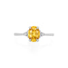 Thumbnail of Dewlight 1ct Primrose Yellow Sapphire Oval Engagement Ring - 14k White Gold Polished Band