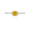 Love is All 0.5ct Primrose Yellow Sapphire Engagement Ring - 14k White Gold Polished Band
