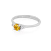 Love is All 0.5ct Primrose Yellow Sapphire Engagement Ring - 14k White Gold Polished Band