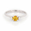 Love is All 0.5ct Primrose Yellow Sapphire Engagement Ring - 14k White Gold Polished Band - Video cover