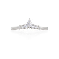 Crown of Luck - 14k Polished White Gold Marquise Diamond Ring